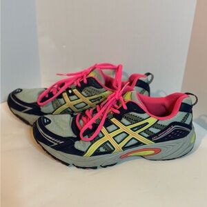 ASICS Women's Athletic Shoes - Blue, Pink, and Yellow